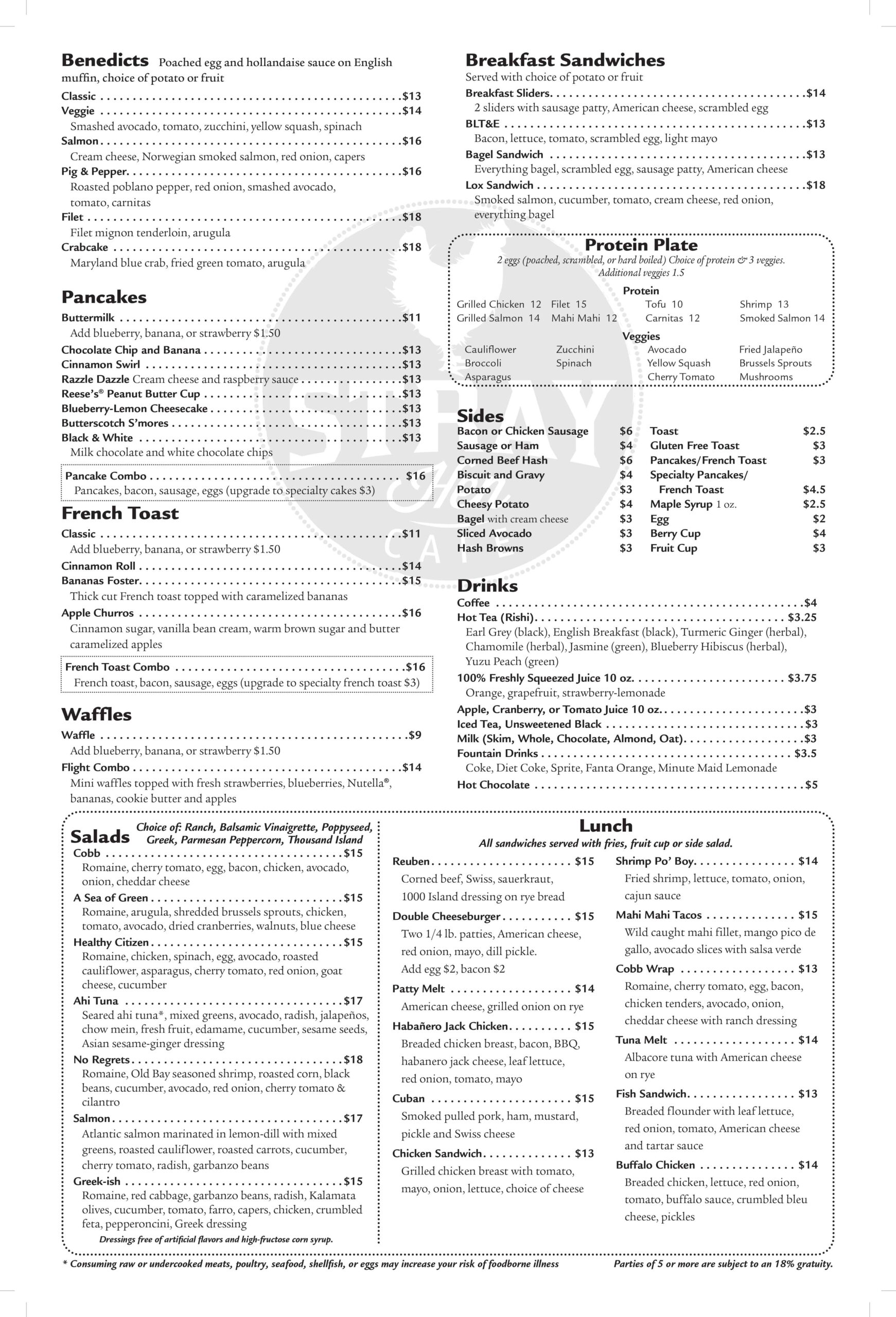 Stray Hen Ann Arbor Breakfast Lunch and Dinner Menu